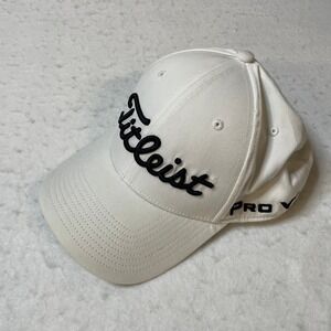 Titleist Pro V1 Golf Cap Hat White FJ Flex Fit Adjustable‎ Mens L XL